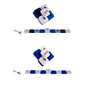 Compact Two in One Dreidel Menorah , Blue and Silver and Black Colors - Agayof
