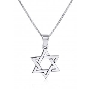 Star of David Necklace Pendant in 925 Sterling Silver