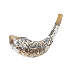 Two Tone Sterling Silver Ram's Horn Shofar