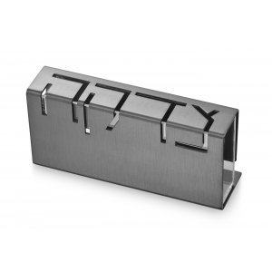 Contemporary Anodized Aluminum ChTzedakah Box, Gray - Adi Sidler