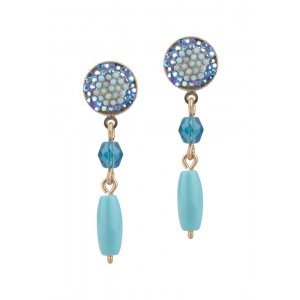 Handcrafted Earrings with Semi-precious Turquoise Gems, from Ocean Collection - Amaro