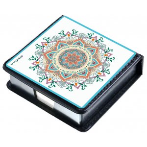 Decorative Memo Box, Pink Mandala with Hebrew Blessing Words  Dorit Judaica