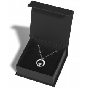 Stainless Steel Necklace with Heart in Circle Pendant - Adi Sidler