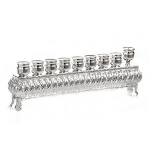 Silver Plated Hanukkah Menorah, Classic Design