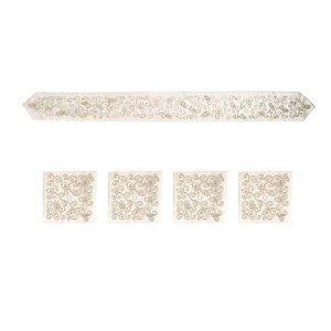 Silver on White Floral Design Yair Emanuel Atarah for Tallit