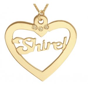 Gold Filled Name Necklace in Heart