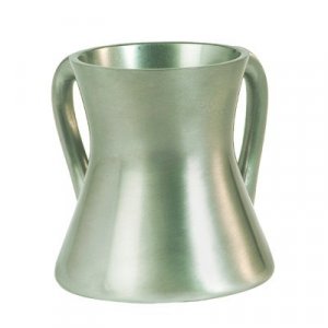 Gleaming Silver Aluminum Small Hourglass Wash Cup - Yair Emanuel