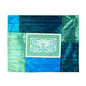 Insulaed Hot Plate Platta Cover for Shabbat Shades of Blue, Embroidery - Yair Emanuel