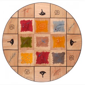 Artist's Palette Round Floor Mat - Kakadu