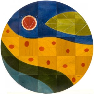 Yellow Path Round Floor Mat - Kakadu