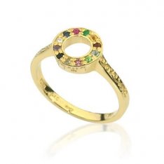 9K Gold Ring with Breastplate Design - Lively Stones, by Ha'Ari