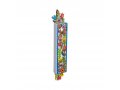 Acrylic Mezuzah Case, Multicolor Butterfly and Floral Design - Dorit Judaica