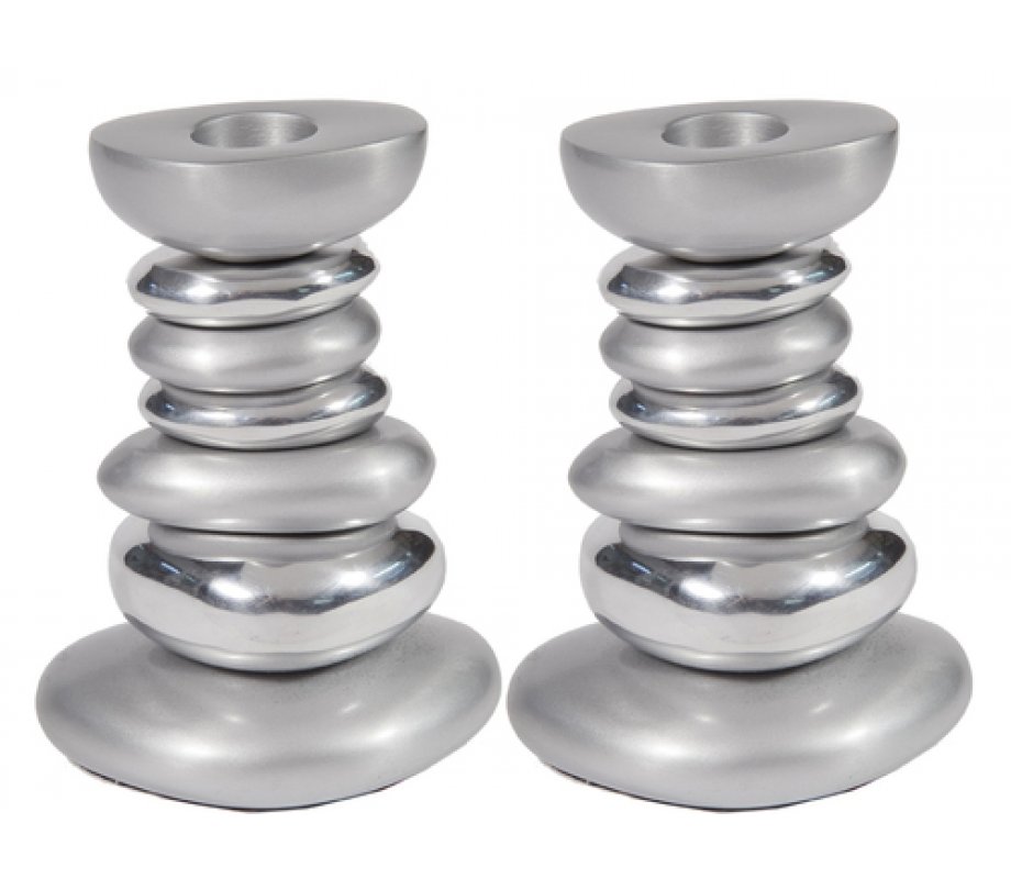 Aluminum Tower Candlestick - Stone Shapes by Yair Emanuel