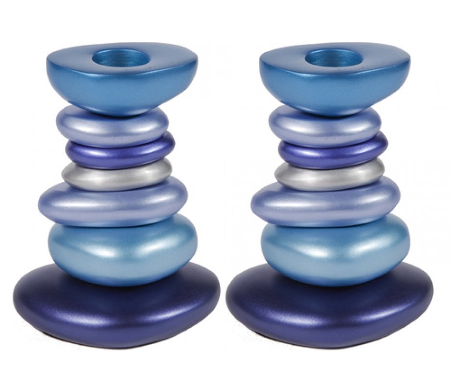 Aluminum Tower Candlestick - Stone Shapes by Yair Emanuel