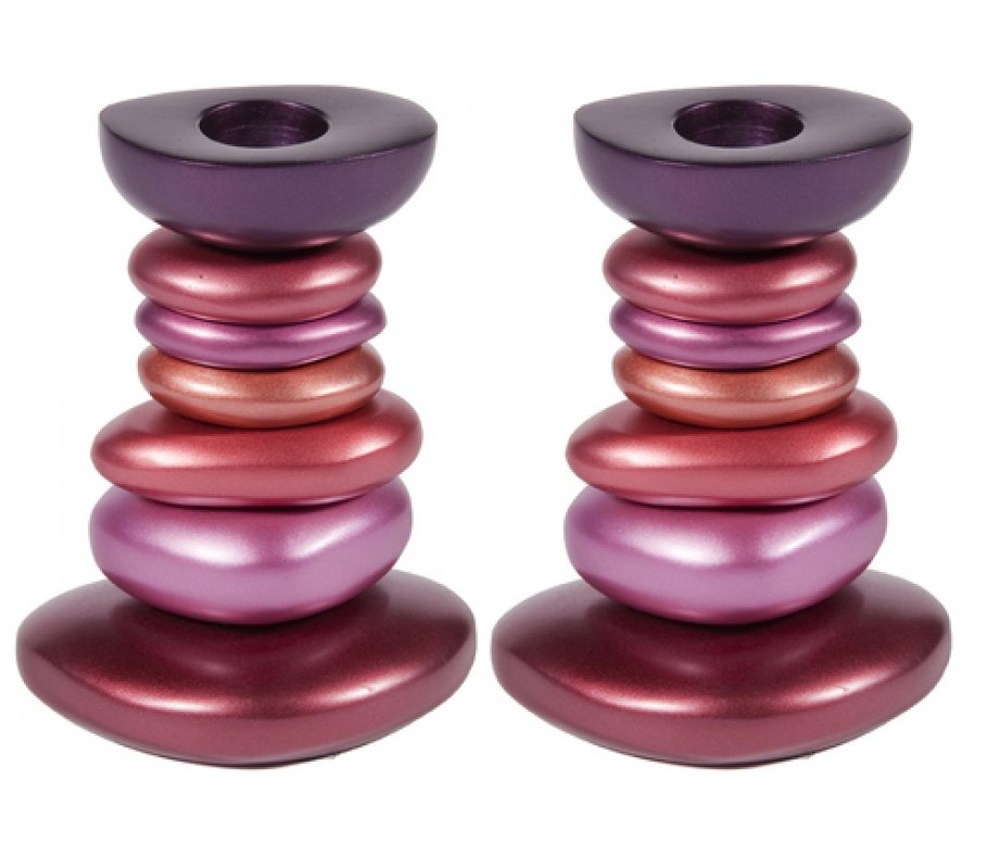 Aluminum Tower Candlestick - Stone Shapes by Yair Emanuel