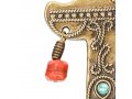 Ancient Brass Wall Good Luck Hamsa, Colored Beads - Replica of Israel Museum Item