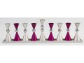 Anodized Aluminium Hourglass Hanukkah Menorah, Choice of Colors - Agayof