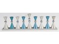 Anodized Aluminium Hourglass Hanukkah Menorah, Choice of Colors - Agayof