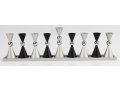 Anodized Aluminium Hourglass Hanukkah Menorah, Choice of Colors - Agayof