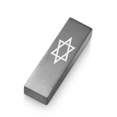 Anodized Aluminum Car Mezuzah Star of David, Gray - Adi Sidler