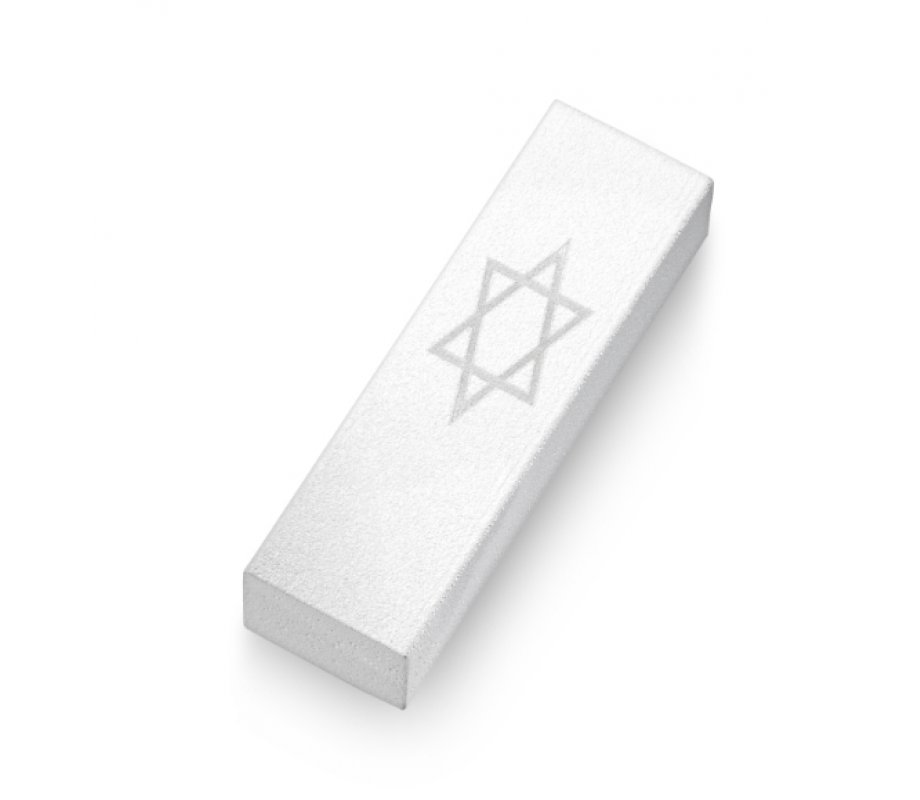 Anodized Aluminum Car Mezuzah with Star of David, White - Adi Sidler