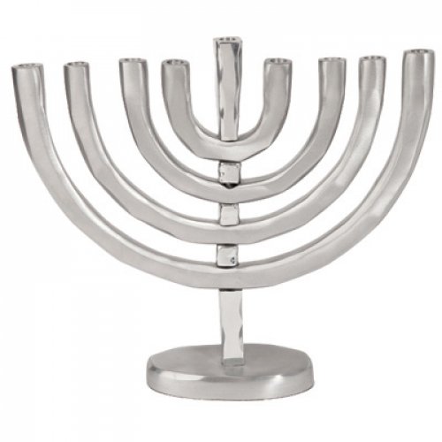 Anodized Aluminum Classic Arch Hanukkah Menorah, Silver - Yair Emanuel