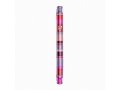 Anodized Aluminum Cylinder Mezuzah Case, Pink and Maroon Stripes -Yair Emanuel