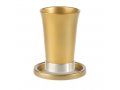 Anodized Aluminum Kiddush Cup and Saucer - Yair Emanuel