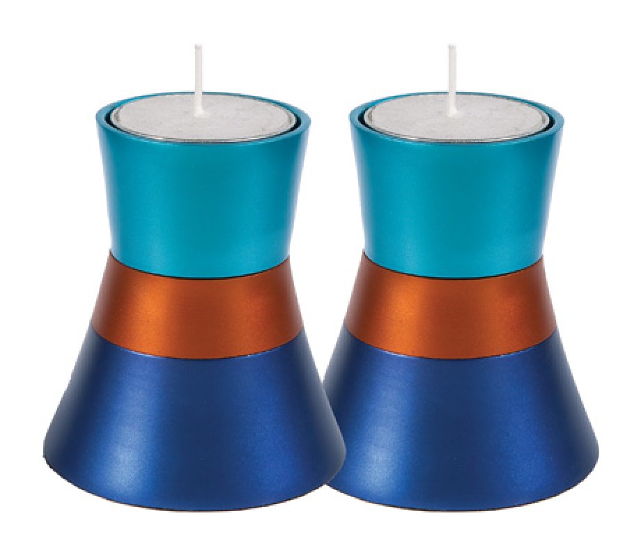 Anodized Aluminum Small Tea Light Candlesticks by Yair Emanuel