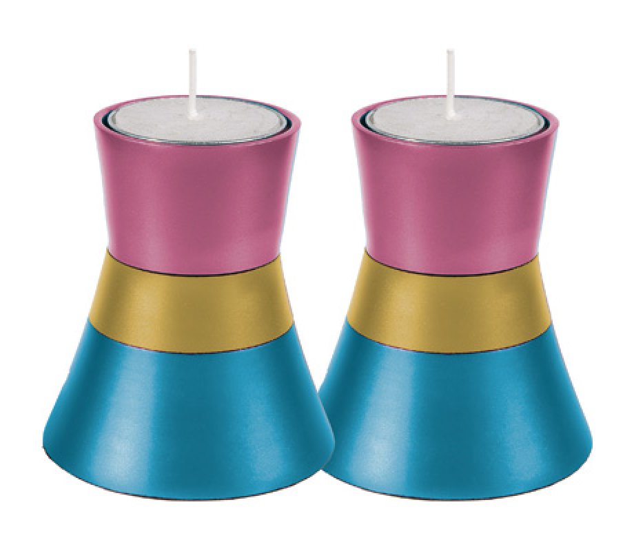 Anodized Aluminum Small Tea Light Candlesticks by Yair Emanuel