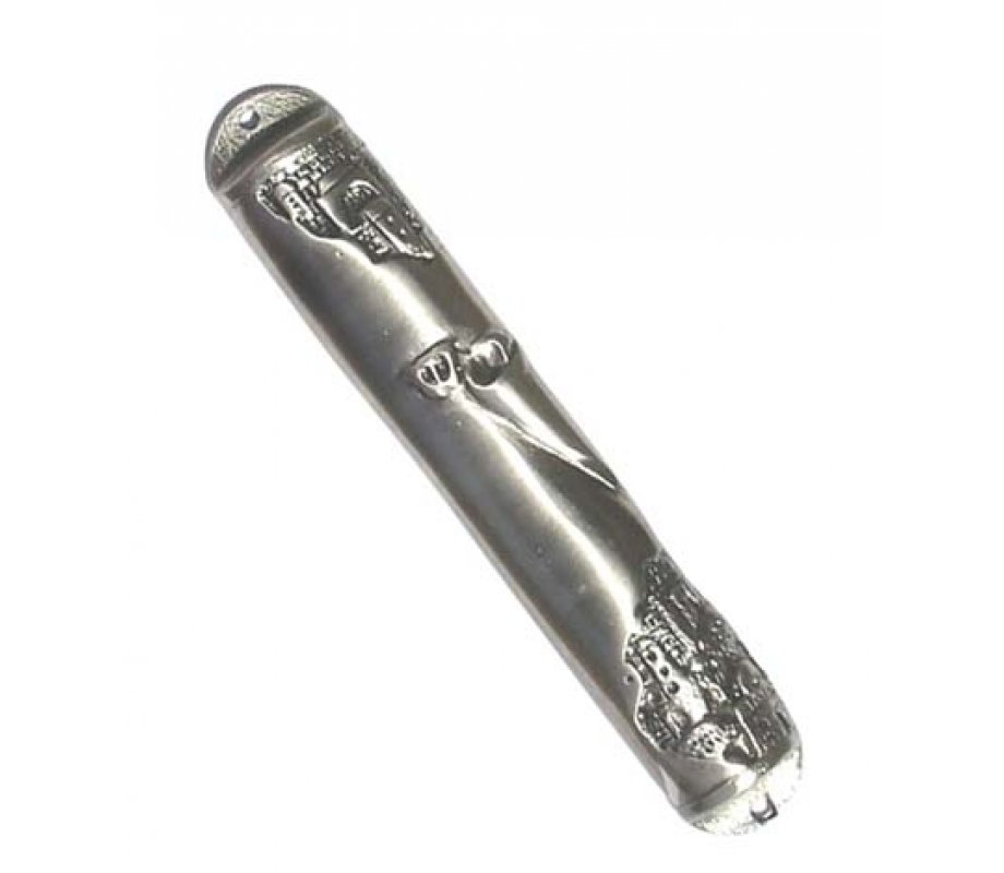 Antique Style Pewter Mezuzah Case
