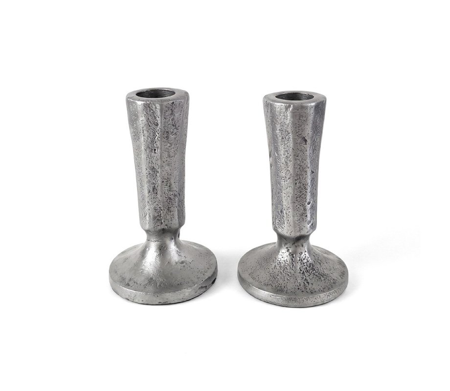 Antique Style Small Silver Color Candlesticks - Yair Emanuel