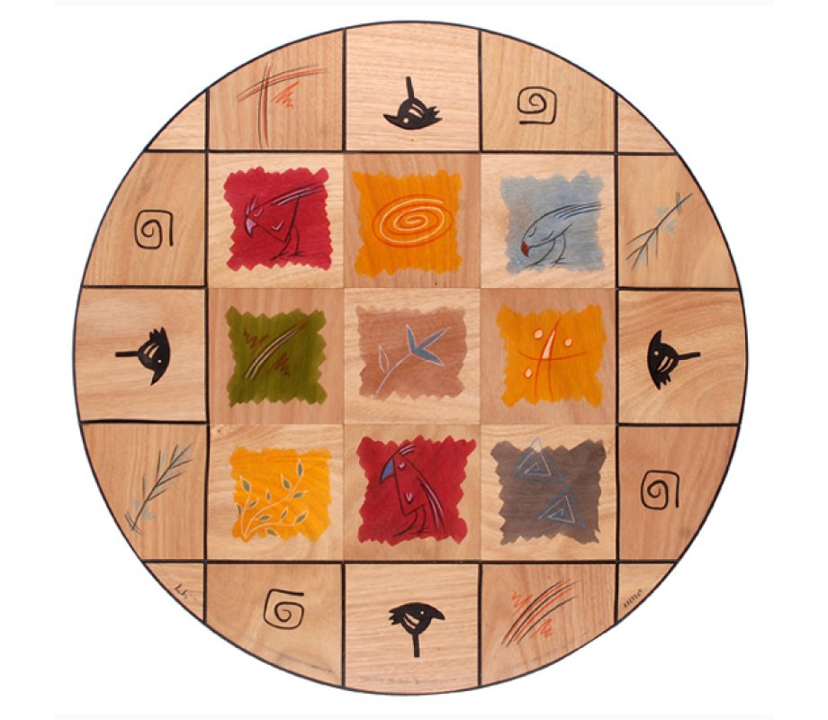 Artist's Palette Round Floor Mat - Kakadu