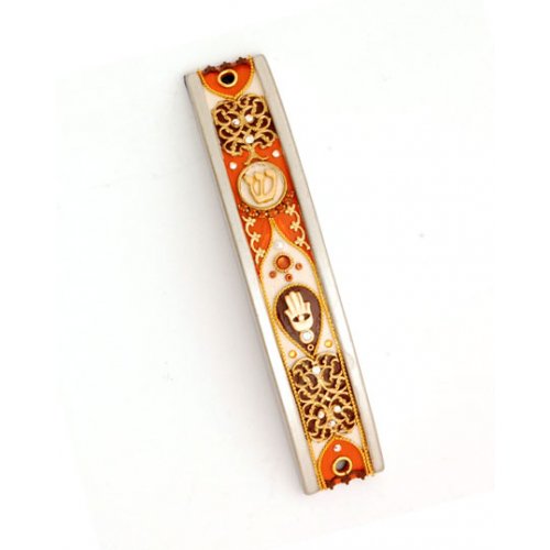 Autumn Shades Curved Mezuzah Case - Ester Shahaf