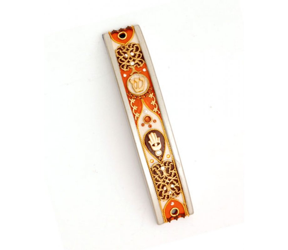 Autumn Shades Curved Mezuzah Case - Ester Shahaf