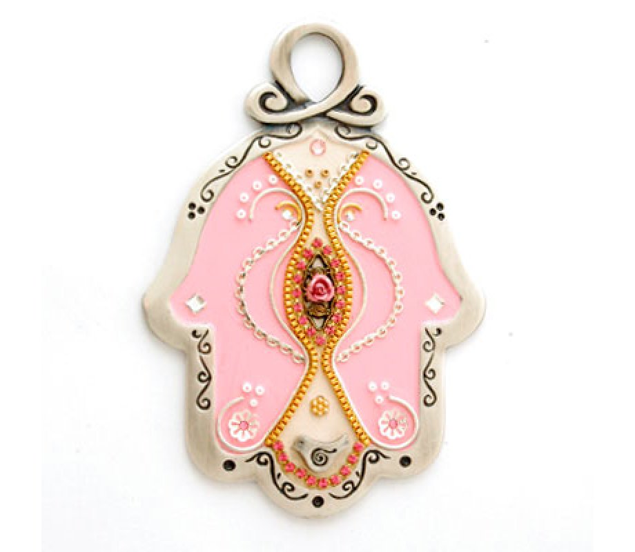 Baby Wall Hamsa in Pink by Ester Shahaf