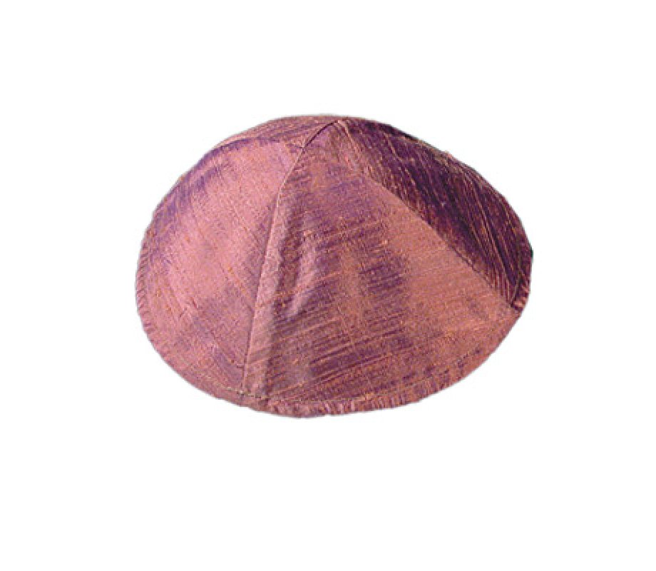 Basic Raw Silk Kippah, Burgundy - Yair Emanuel