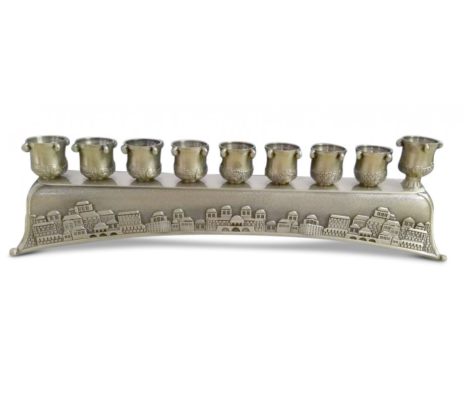 Beautiful Jerusalem Chanukah Menorah - Choose your color