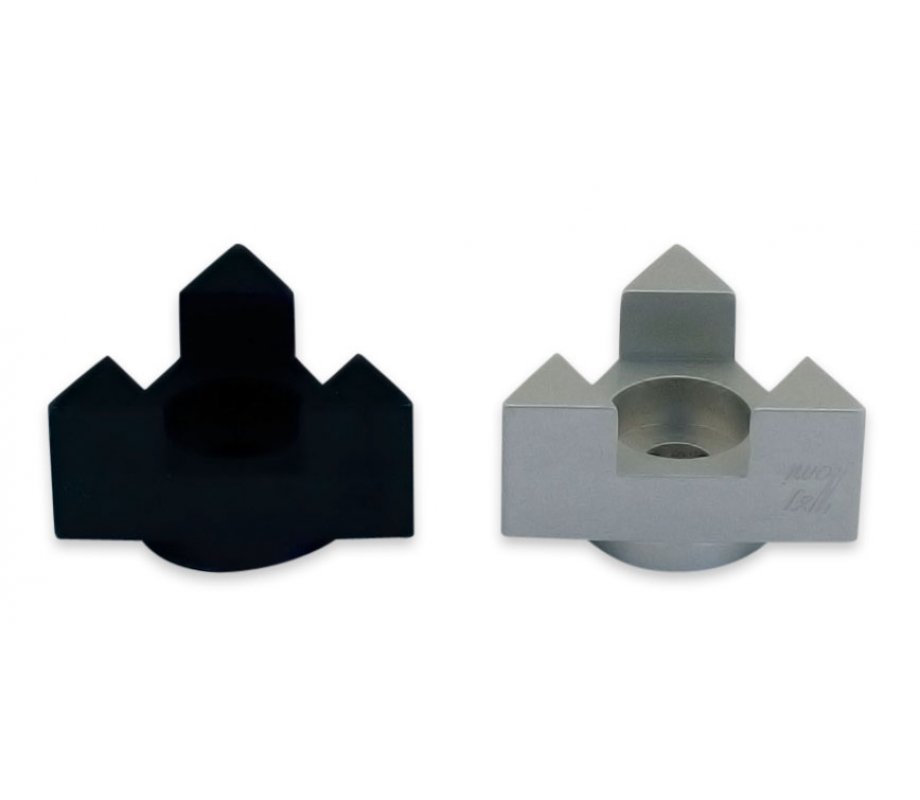 Black Anodized Aluminum Travel Shabbat Candlesticks, Star of David - Avner Agayof