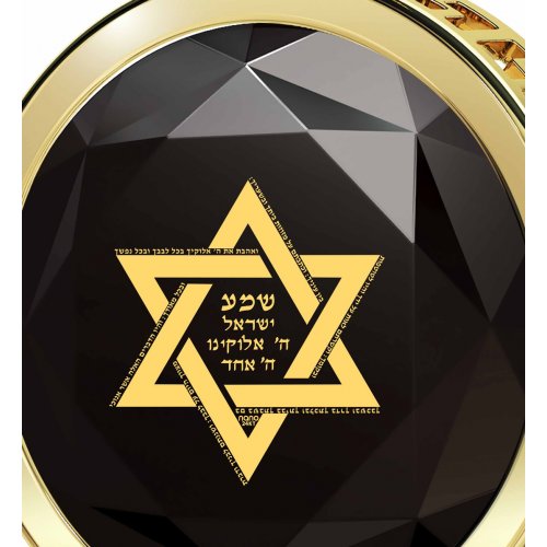 Black Shema Star of David Goldfilled Pendant By Nano Jewelry