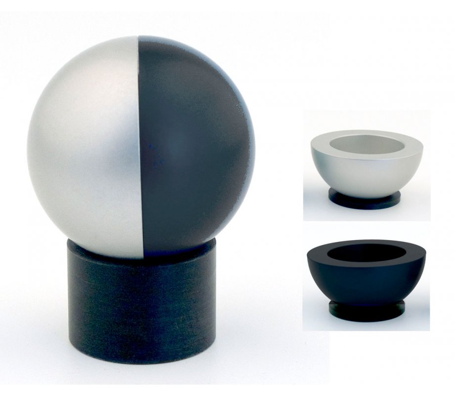 Black Travelling Aluminum Shabbat Candlesticks Ball Series by Agayof