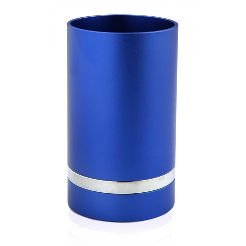 Blue Anodized Aluminum Kiddush Cup by Benny Dabbah