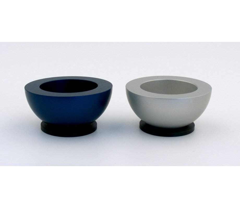 Blue Travelling Aluminum Shabbat Candlesticks Ball Series by Agayof