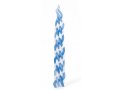 Blue and White Handcrafted Beeswax Braided Havdalah Candle