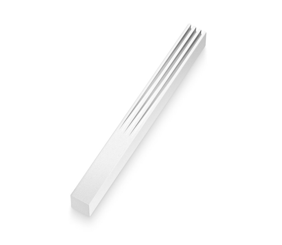 Brushed Aluminum Mezuzah Case with Stylized Shin Grooves, White – Adi Sidler