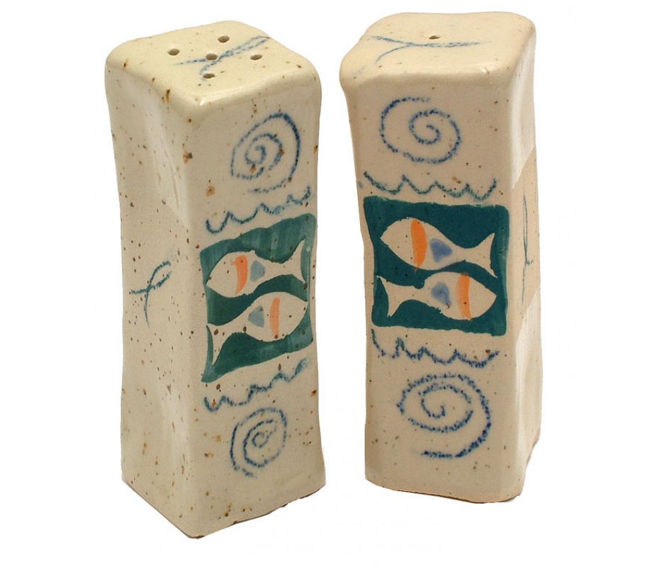 Ceramic Fish Salt & Pepper Shaker Set by Michael Ben Yosef