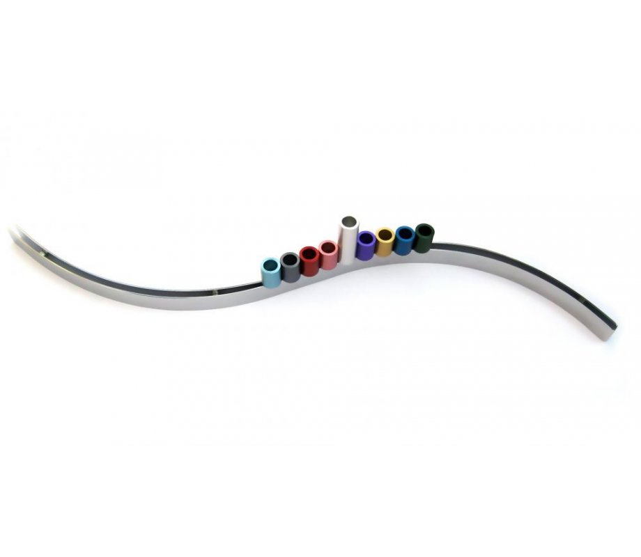 Colorful Curving Slide Magnet Hanukkah Menorah - Laura Cowan