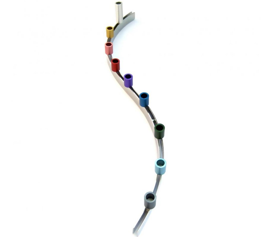 Colorful Curving Slide Magnet Hanukkah Menorah - Laura Cowan