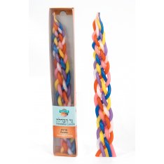 Colorful Handcrafted Braided Beeswax Havdalah Candle