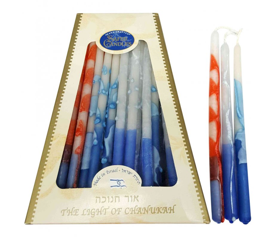Colorful Hanukkah Candles - Handmade, Dripless
